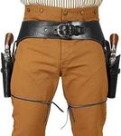 ZipIts Flintlock Holster Medieval Steampunk Retro Leather Pistol Holster Western Cowboy Double Gun Holder - Revolver Belt Holster for Pirates of The High Seas
