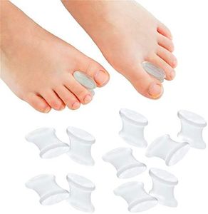 Povihome 10 Pack Gel Bunion Corrector & Toe Spacers Separators and Straightener Orthotics (Soft Version) for Overlapping Toes, Bunion Pain Relief - Medium Size