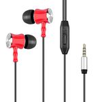 iN TECH Ear Headphones – 3.5mm Input Jack Aux Connection with Compact Design – Excellent for Active Lifestyle, DJs, Musicians, TV, Phones, Tablets, with Built Mic Supports Hands Free Calls