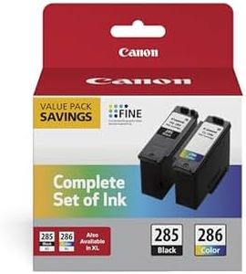 Canon PG-285 / CL-286 Genuine Ink Value Pack (2 Cartridges), Compatible with TR7820, TS7720/7722