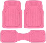 Carbella Pink Car Floor Mats - Deep Dish Rubber Car Mats, All Weather Floor Liners for Cars SUV Trucks, Cute Automotive Floor Mats