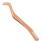 Clusters DIY Lash Applicator, Lash Tweezers, 2 in 1 Eyelash Applicator Tool, Lash Tool with Comb, DIY Eyelash Precise Applicator, Lash Tweezer for False Eyelash (Rose Gold)