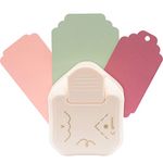 Vaessen Creative 3-in-1 Corner Cutter Tag Punch - Scalloped - for Paper, Cards, Invitations and Photos up to 220 GSM - Ideal for Papercrafts - Scrapbook Supplies, White-Pink