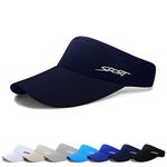 Sun Visor Hats - Unisex Golf Visor Womens Visors Quick Drying Running Visor Adjustable Tennis Cap Visor Hat for Women Men NavyBlue