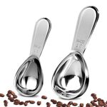 UDQYQ Stainless Steel Coffee Scoop-2 Pack Measuring Coffee Spoon (15ML and 30ML),Exact Measuring Spoon for Coffee,Sugar and More (15ml+30ml)