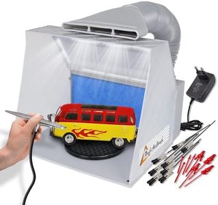 Cabine de Peinture Aérographe Extracteur Réglable jusqu'à 5,1 m³/min Éclairage Intégré Indépendant Led COB avec Plateau Tournant Accessoires Silencieuse Pliable pour Modélisme Hobby 2
