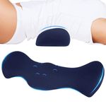 Lumbar Support Pillow for Sleeping - Memory Foam Waist Support Pillow for for Lower Back Pain Relief, Back Pillow for Side, Back&Stomach Sleepers-Back Support Pillow for Bed Chair Office (Navy blue)