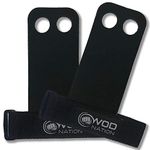 WOD Nation Barbell Gymnastics Grips Perfect Pull-up Training, Kettlebells Crossfit (Black - Large)