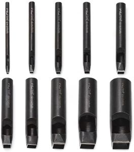 WUTA Square Leather Hole Punch,10PCS Steel Hollow Punch Tool Set for Belt,Watch Band,Leather Crafting(2mm-25mm )