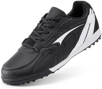 DREAM PAIRS Boys Girls Soccer Cleats Kids Youth Baseball Softball Cleats Outdoor Sneaker for Little/Big Kid/Toddler,Size 11 Little Kid,Black/White,KKUMSO2504