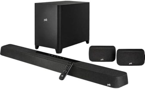 Polk Audio MagniFi Max AX SR 7.1.2 Channel Sound Bar with Wireless 10" Subwoofer & SR2 Surround Speakers for Smart TV, Dolby Atmos and DTS:X, Polk's Patented VoiceAdjust & SDA Technologies, Black