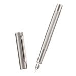 Hongdian 1861 Stainless Steel Fountain Pen Fine Nib, Classic Design Smooth Writing Pen with Converter and Metal Pen Case Set