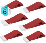 Wundermax Door Stoppers - Pack of 6 Rubber Door Wedge for Carpet, Hardwood, Concrete and Tile - Home Improvement Accessories - Red