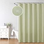 Krismile Sage Green Shower Curtains- Waterproof Quick Dry Weighted Hem Bathroom Decorative Linen Shower Curtain with 12 Hooks, Machine Washable,71x71 inch