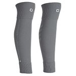 Gogogoal Football Sock Sleeves Men Women Paired with Non-slip Socks Fits Over Calf/Shin Pads Calf Sleeve Sock for Soccer Rugby Running Hiking Grey L 1P