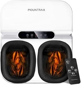 MOUNTRAX Foot Massager Machine with Heat, Gifts for Women Men, Plantar Fasciitis and Relieve Pain, Deep Kneading Shiatsu Massager, Fits Feet Up to Men Size 12 (White)