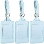 Teskyer Luggage Tags, 3 Pack Premium PU Leahter Luggage Tags Privacy Protection Travel Bag Labels Suitcase Tags