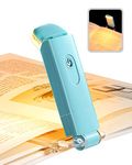 DEWENWILS Book Reading Light, Amber Clip On LED with 2 Adjustable Brightness for Eye Protection, Rechargeable USB, Christmas Gifts for Bookworms, Kids(Blue)