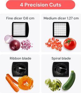 4-in-1 Vegetable Chopper – White Multi-Function Food Dicer