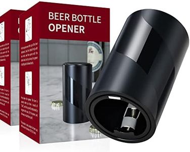 2 PACK Push Down-Pop Off Beer Bottle Opener with Magnetic Cap Catcher No Damage to Caps,Automatic Decapitator Beer/Soda Magnet Bottle Top Openers,One-Hand Easy/Funny Lid Open,Cool Bartender Tools