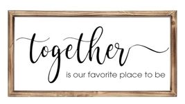 Together is Our Favorite Place To Be Vintage Wooden Sign for Home, Kitchen, Living Room, Bedroom, Large Wood Farmhouse Family Sign for Vintage Wall Decor 27.5 x 9.5 Inchs