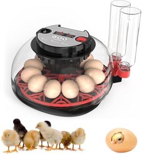 HOWOOIUA Incubators for Hatching Eggs Automatic Egg Incubator with Temperature Control Humidity Display 12 Egg Capacity for Chicken Duck Goose Eggs Digital Display Auto Turner 360° View