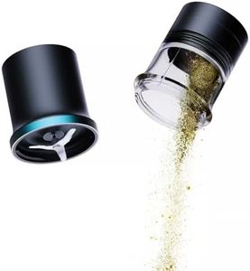 Electric Grinder for Dried Buds & Spice with LED Display Timer & Adjustable Speed, Portable, Battery Powered, 4 Grams Large Capacity (Grey&Blue)