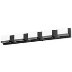 Tipace 5 Lights Modern Black Vanity Light Up and Down Black LED Vanity Light Fixtures Bathroom Wall Light Over Mirror 6000K