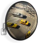 Convex Traffic Mirror - 32'' Outdoor and Indoor Driveway & Security Parabolic Safety Mirror, Acrylic Convex Mirrors for Garage, Retail Stores, Warehouses, Office and High-Traffic Areas