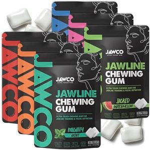 JAWCO Ultra-tough Jawline Chewing Gum Variety 6-Pack | Get a Stronger, Squarer Jawline | Jaw Training Hard Gum | Chisel, Sculpt, Tone your Jaw | 15X Hardness | Facial Fitness Mewing Gum (Variety 6-Pack)
