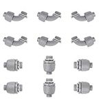 3/4 inch Liquid Tight Connector PVC Flexible Conduit Connector UL Listed Liquid Tight Connector Non-Metallic Electrical Conduit Fittings 12 Pack (6 Pcs 180D/6 Pcs 90D)