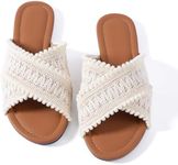 Mtzyoa Women Flat Sandals Ivory Siz