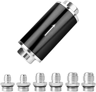 EVIL ENERGY 30 Micron Inline Fuel Filter with 6AN 8AN 10AN Adapter Universal 60MM