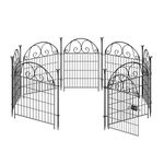 Getlay Tall Garden Animal Barrier Fence With Gate, 32 in(H)×27 in(L) 16 Panels Dog Digging Fence Barrier, Black Heavy Duty Metal Temporary Fence, Reusable Defense Fence For Outdoor Yard. Total 36Ft(L)