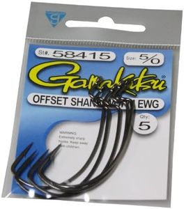 Gamakatsu Extra Wide Gap Worm Hook-5 Per Pack (Black, 5/0)