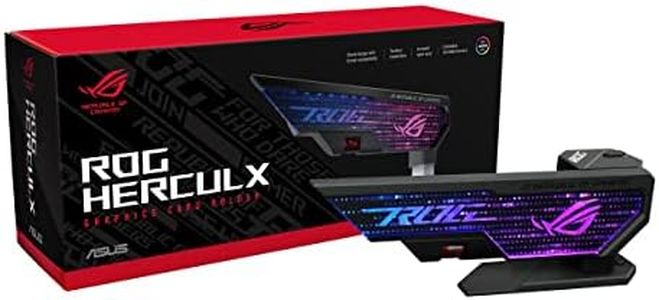 ASUS ROG Herculx Graphics Card Anti-Sag Holder Bracket (Solid Zinc Alloy Construction, Easy Toolless Installation, Included Spirit Level, Adjustable Height, Wide Compatibility, Aura Sync RGB)