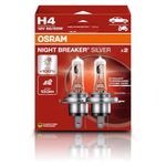 OSRAM NIGHT BREAKER® SILVER, H4, halogen headlight lamps, Hanging folding box (2 lamps)