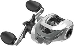 Quantum Throttle Baitcast Fishing Reel, Size 100 Reel, Right-Hand Retrieve, Lightweight Graphite Frame and Side Covers, Continuous Anti-Reverse Clutch, 7.3:1 Gear Ratio, Silver/Black