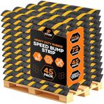 Xpose Safety 6 Ft Rubber Speed Bump, 45 Pack Bulk Full Pallet – Heavy Duty Modular Interlocking Traffic Hump with Reflective Strips, 22,000 lb Capacity for Roads & Parking Lots