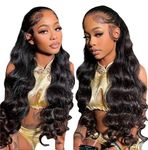 HOGU 200 Density Hd Lace Front Wigs Human Hair 13x6 Body Wave Lace Front Wigs Human Hair Pre Plucked with Baby Hair Body Wave Human Hair Wigs for Black Women 28 Inch