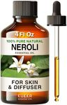 Kukka Neroli Essential Oil for Diffuser - 100% Natural Fragrance Neroli Oil for Skin - Neroli Essential Oil for Aromatherapy Soap & Candle Making Scent (4 fl oz)