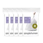 simplehuman Code R Custom Fit Drawstring Trash Bags in Dispenser Packs, 100 Count, 10 Liter / 2.6 Gallon, White