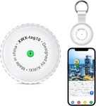 Key Finder,Bluetooth GPS Items Tracker with Holder & Keychains,IPX8 Waterproof Locator & Works with 'Apple Find My'(iOS only),Case Compatible with Airtag,Music Reminder for Kids,Pets,Keys-White