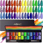 ABAC Rainbow Solid Gel Polish Set 24 Color,Hema-free Glitter Neon Gel Polish Set,Yellow Purple Blue Gel Polish Kit,Nail Kit with Double-Ended Nail Art Brush Soak Off LED Gel Nail Kit Manicure DIY Home