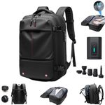 Air Backpack With Pump, Airpack Backpack With Vacuum Packin, 60L Expandable Backpack with Vacuum Compression (Black(with pump))