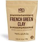 MB Herbals French Green Clay 100g | (3.5 oz) | 100% Pure Montmorillonite Clay | Absorbs Excess Oil | Detoxifies Skin | Recommended For Oily Skin | Mined and Processed in India