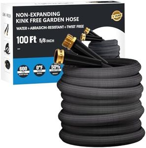 100 FT Garden Hose, Non-Expanding Water Hose, Ultra Flexible, Burst-Resistant, Kink-Free, High-Pressure Garden Hose for Easy All-Weather Use on Lawns, Gardens, and Outdoor Cleaning