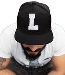 4sold ABC Letter Snapback Cap in Black/White with Letters A to Z (L)