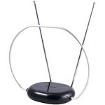 Philips Rabbit Ears Black Indoor TV Antenna, Dipoles and Circular Loop, Tabletop Antenna, Digital, Smart TV Compatible, HDTV Antenna, 4K 1080P VHF UHF, 5Ft Coaxial Cable, SDV8201B/27