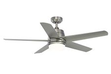 Fanimation Studio Collection LP8064BLBN Berlin-52 inch-BN with Gry Blades and LED Ceiling Fan with Lighting, Gray